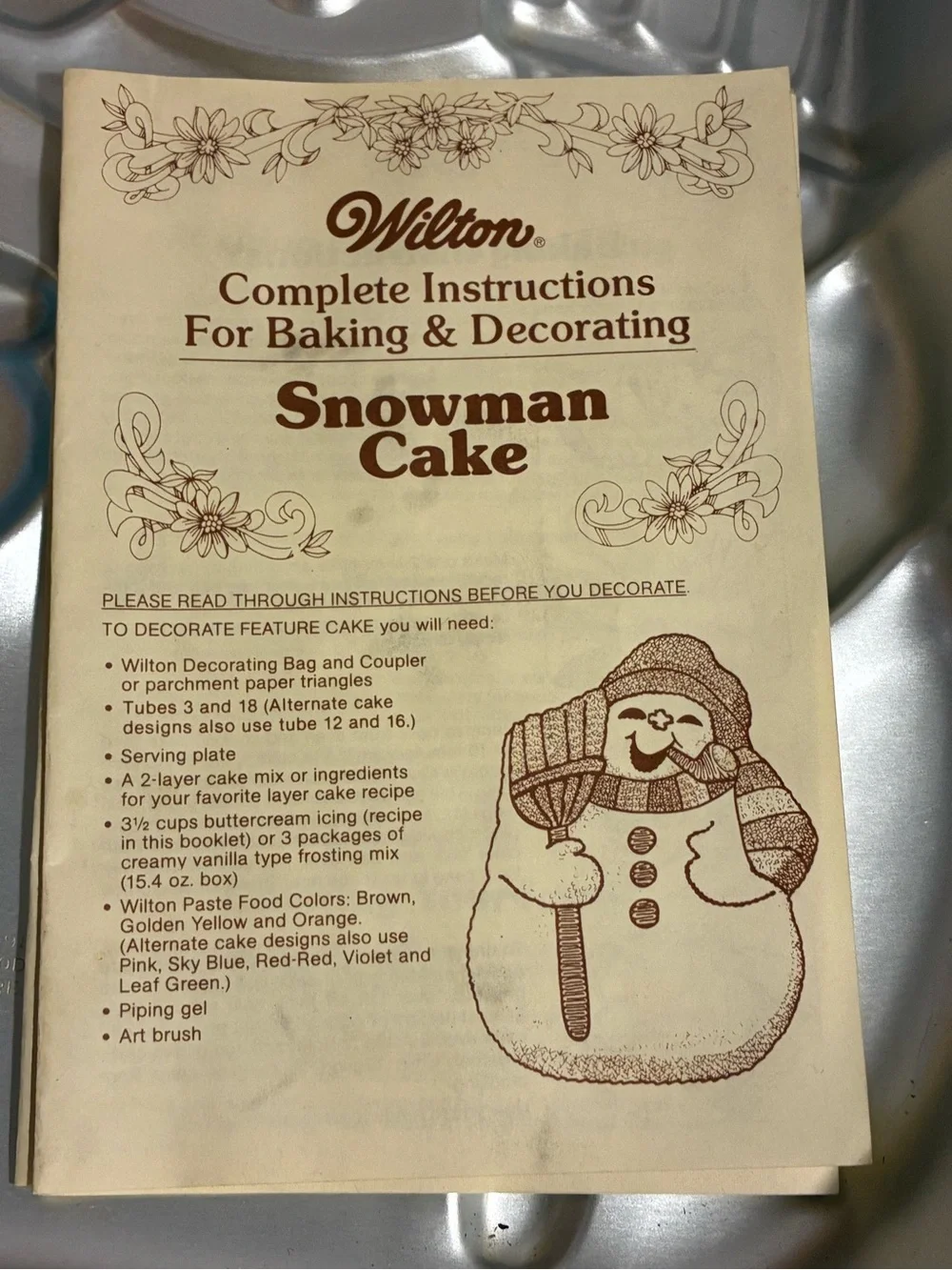 Wilton vintage Snowman Party Cake Pan